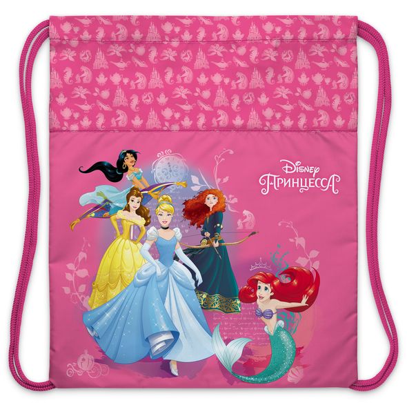 Мешок для сменной обуви Hatber 41х49 см с петлей для подвеса 1 отделение-Принцессы-( DISNEY) в индив.упак. , 